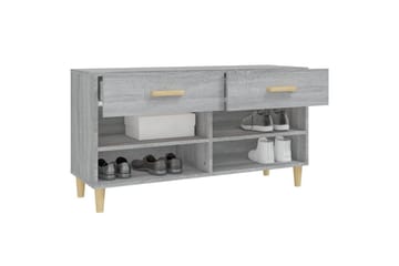 beBasic Skohylle grå sonoma 102x35x55 cm konstruert tre - GrÃ¥ - Oppbevaring - Skooppbevaring