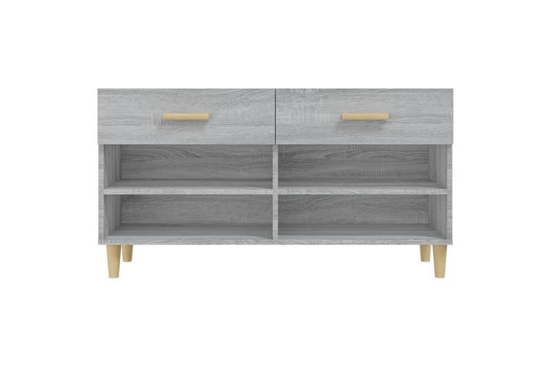 beBasic Skohylle grå sonoma 102x35x55 cm konstruert tre - GrÃ¥ - Oppbevaring - Skooppbevaring