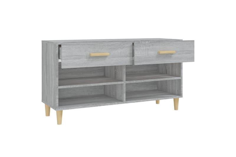 beBasic Skohylle grå sonoma 102x35x55 cm konstruert tre - GrÃ¥ - Gangoppbevaring - Skooppbevaring - Skohylle & skostativ