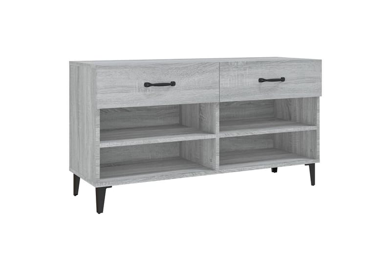 beBasic Skohylle grå sonoma 102x35x55 cm konstruert tre - GrÃ¥ - Oppbevaring - Skooppbevaring