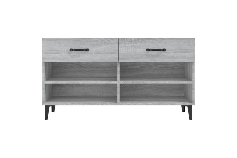 beBasic Skohylle grå sonoma 102x35x55 cm konstruert tre - GrÃ¥ - Gangoppbevaring - Skooppbevaring - Skohylle & skostativ