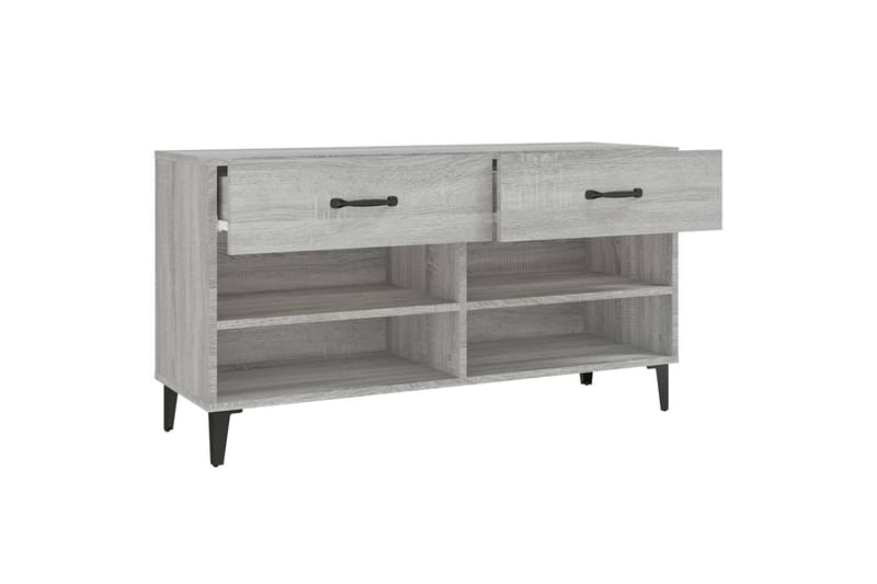 beBasic Skohylle grå sonoma 102x35x55 cm konstruert tre - GrÃ¥ - Oppbevaring - Skooppbevaring