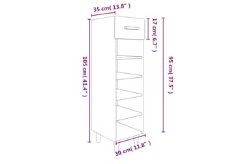 beBasic Skohylle grå sonoma 30x35x105 cm konstruert tre - GrÃ¥ - Oppbevaring - Skooppbevaring