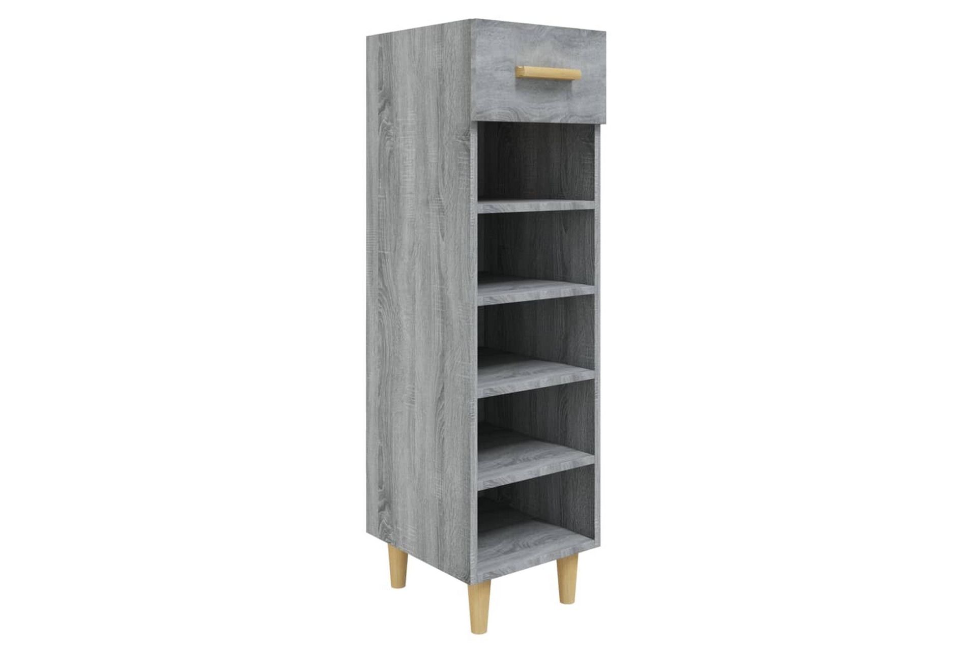 beBasic Skohylle grå sonoma 30x35x105 cm konstruert tre - GrÃ¥ - Oppbevaring - Skooppbevaring