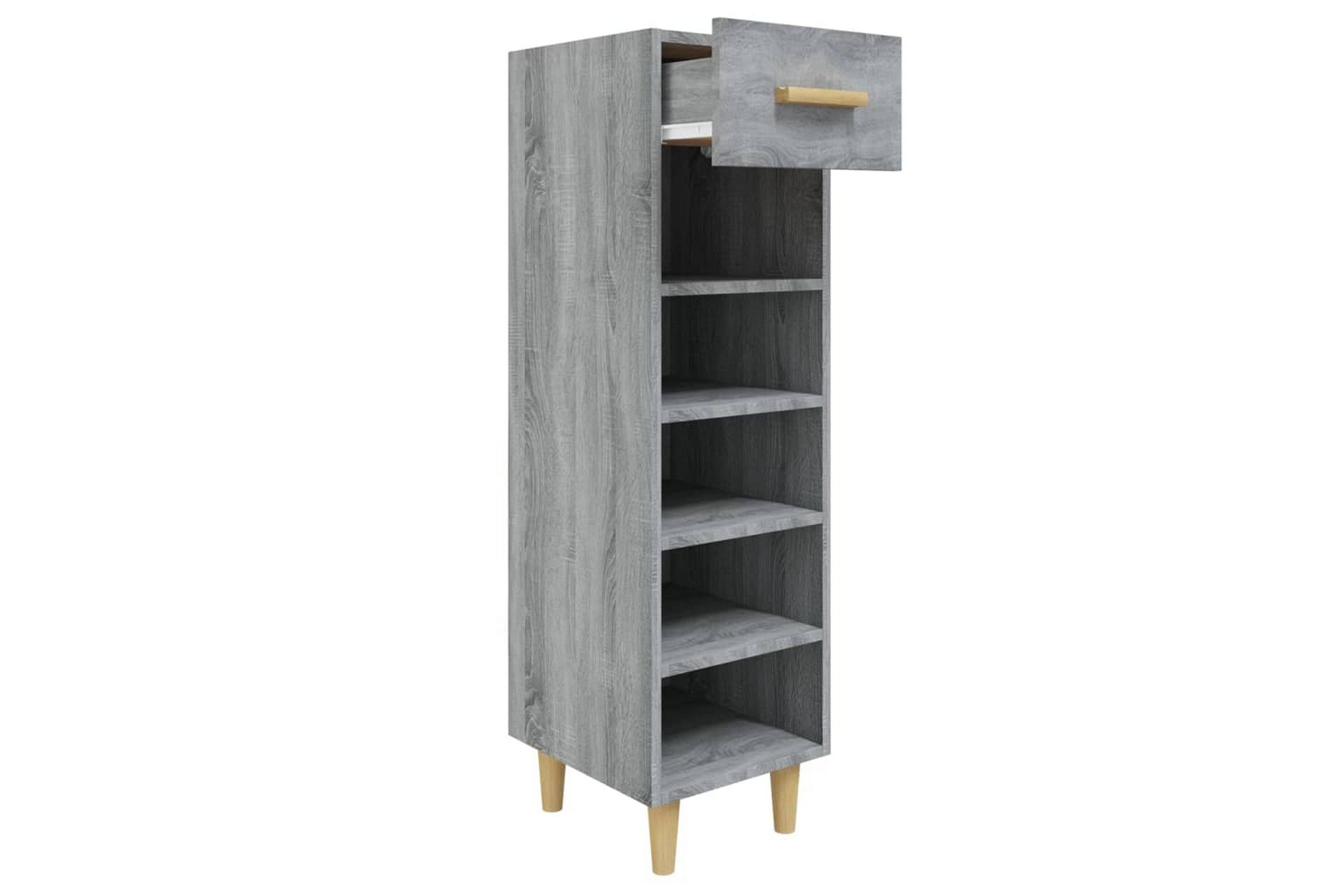 beBasic Skohylle grå sonoma 30x35x105 cm konstruert tre - GrÃ¥ - Oppbevaring - Skooppbevaring