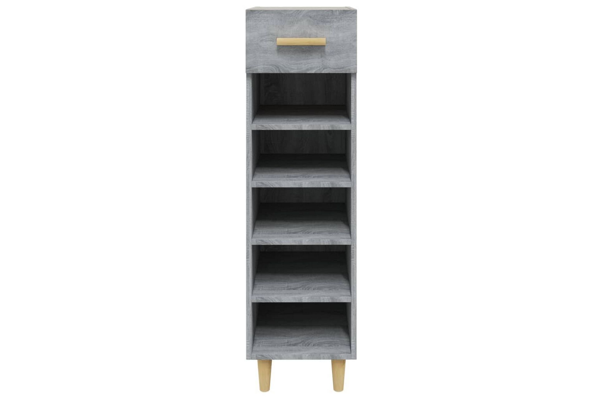 beBasic Skohylle grå sonoma 30x35x105 cm konstruert tre - GrÃ¥ - Oppbevaring - Skooppbevaring