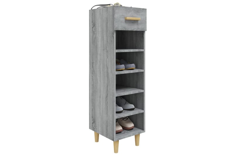beBasic Skohylle grå sonoma 30x35x105 cm konstruert tre - GrÃ¥ - Oppbevaring - Skooppbevaring