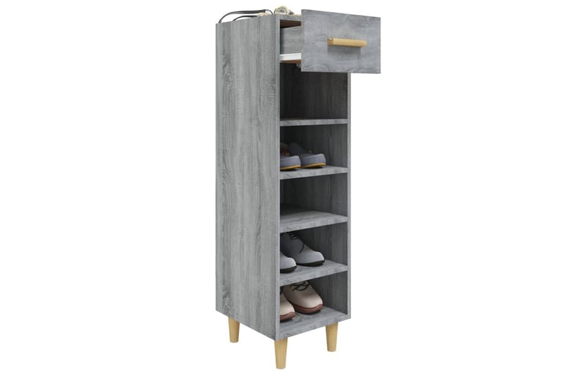 beBasic Skohylle grå sonoma 30x35x105 cm konstruert tre - GrÃ¥ - Oppbevaring - Skooppbevaring