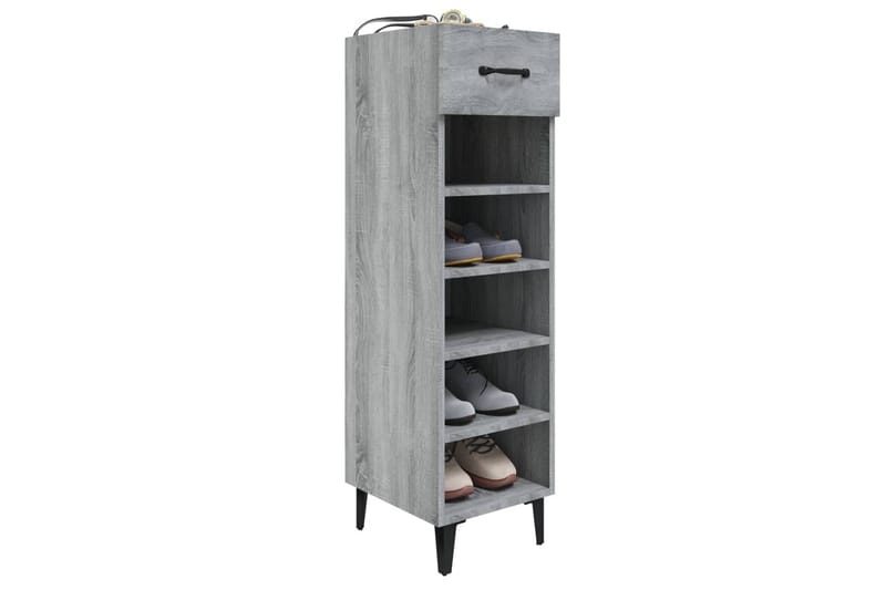 beBasic Skohylle grå sonoma 30x35x105 cm konstruert tre - GrÃ¥ - Oppbevaring - Skooppbevaring