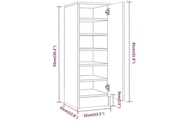 beBasic Skohylle grå sonoma 32x35x92 cm konstruert tre - GrÃ¥ - Oppbevaring - Skooppbevaring