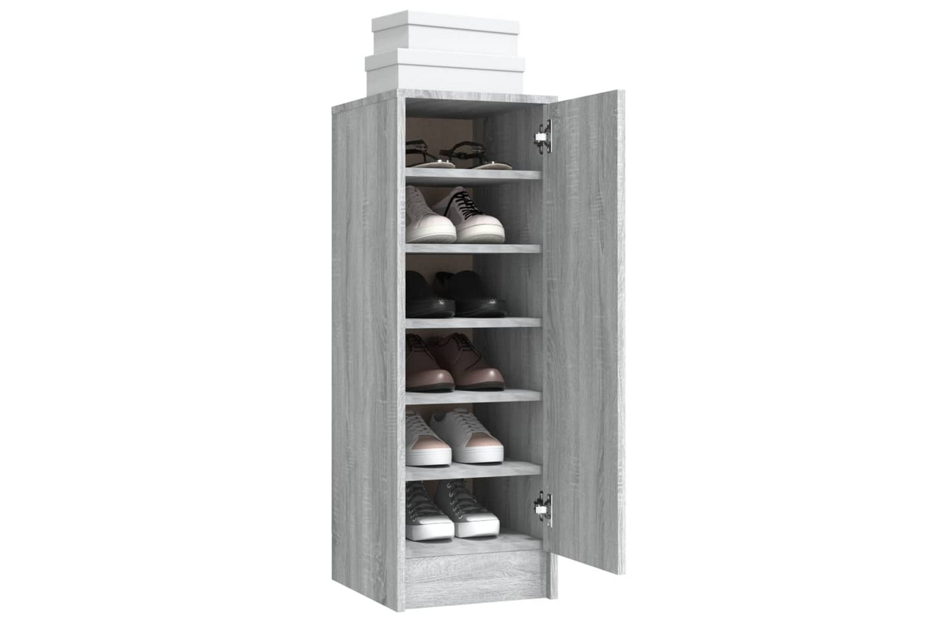 beBasic Skohylle grå sonoma 32x35x92 cm konstruert tre - GrÃ¥ - Oppbevaring - Skooppbevaring