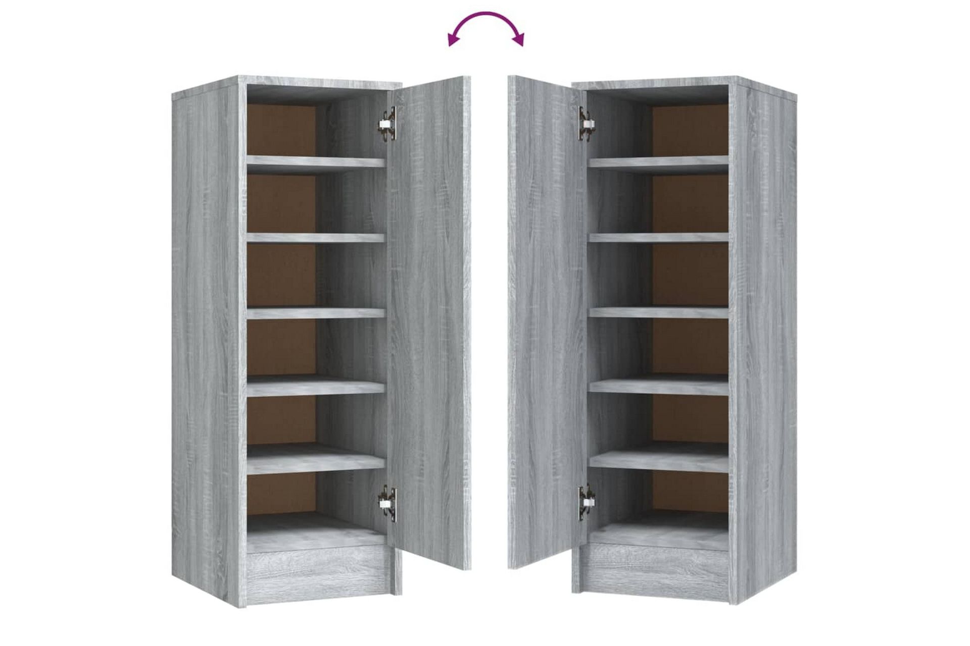 beBasic Skohylle grå sonoma 32x35x92 cm konstruert tre - GrÃ¥ - Oppbevaring - Skooppbevaring