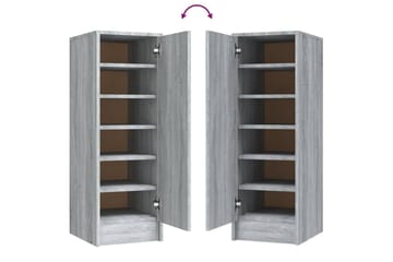 beBasic Skohylle grå sonoma 32x35x92 cm konstruert tre - GrÃ¥ - Oppbevaring - Skooppbevaring