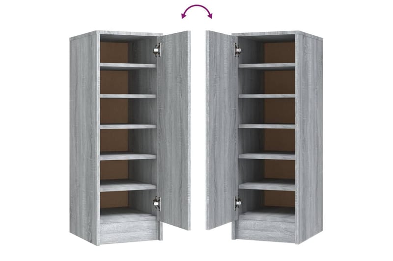 beBasic Skohylle grå sonoma 32x35x92 cm konstruert tre - GrÃ¥ - Oppbevaring - Skooppbevaring