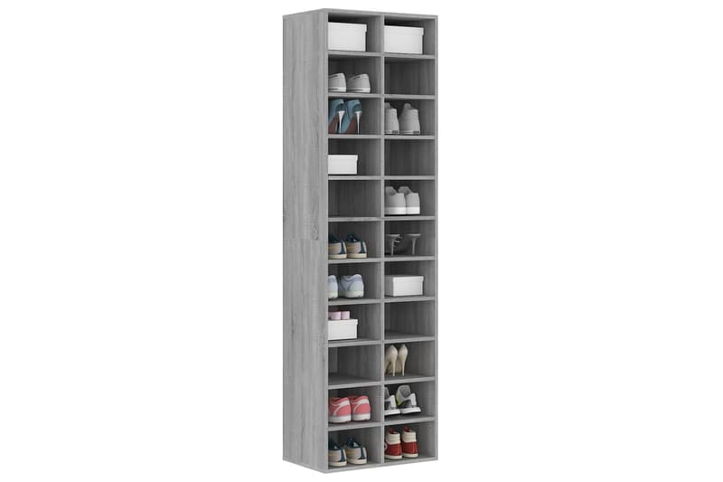 beBasic Skohylle grå sonoma 54x34x183 cm konstruert tre - GrÃ¥ - Oppbevaring - Skooppbevaring