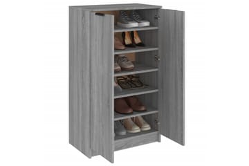 beBasic Skohylle grå sonoma 59x35x100 cm konstruert tre - GrÃ¥ - Oppbevaring - Skooppbevaring