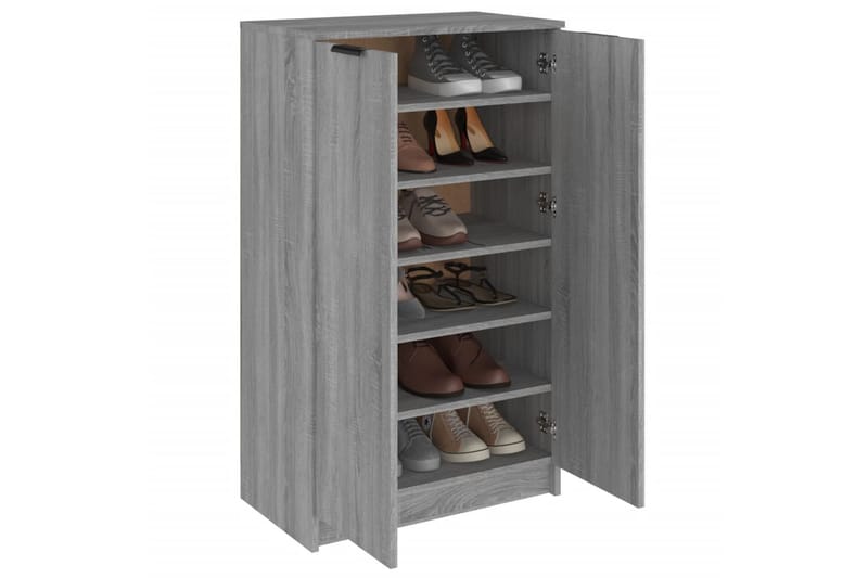 beBasic Skohylle grå sonoma 59x35x100 cm konstruert tre - GrÃ¥ - Oppbevaring - Skooppbevaring