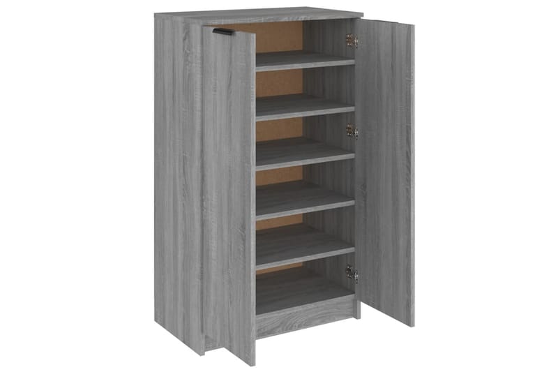 beBasic Skohylle grå sonoma 59x35x100 cm konstruert tre - GrÃ¥ - Oppbevaring - Skooppbevaring