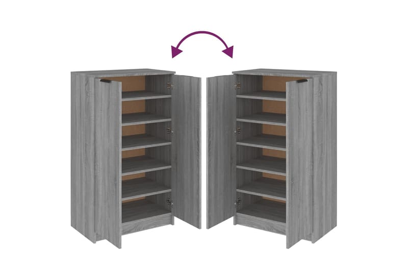 beBasic Skohylle grå sonoma 59x35x100 cm konstruert tre - GrÃ¥ - Oppbevaring - Skooppbevaring