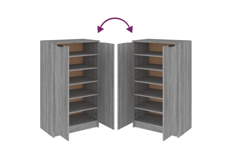 beBasic Skohylle grå sonoma 59x35x100 cm konstruert tre - GrÃ¥ - Gangoppbevaring - Skooppbevaring - Skohylle & skostativ