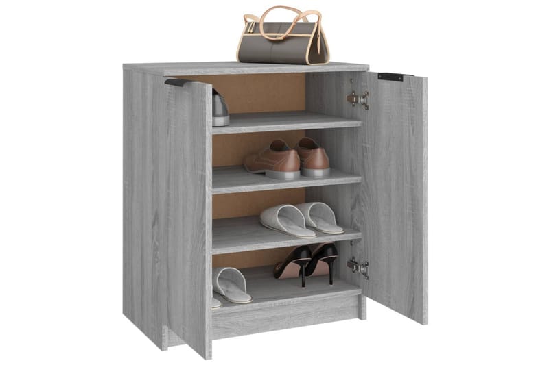 beBasic Skohylle grå sonoma 59x35x70 cm konstruert tre - GrÃ¥ - Oppbevaring - Skooppbevaring