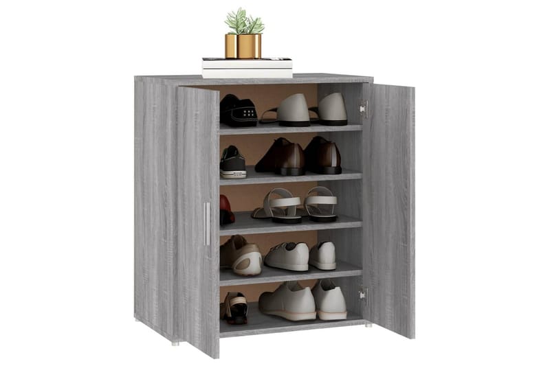 beBasic Skohylle grå sonoma 60x35x70 cm konstruert tre - GrÃ¥ - Oppbevaring - Skooppbevaring