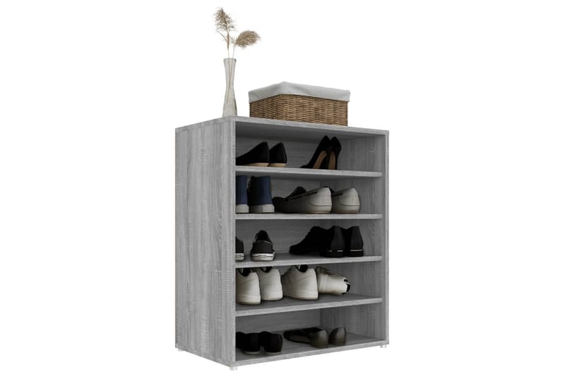 beBasic Skohylle grå sonoma 60x35x70 cm konstruert tre - GrÃ¥ - Oppbevaring - Skooppbevaring