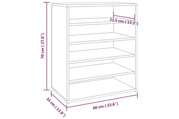 beBasic Skohylle grå sonoma 60x35x70 cm konstruert tre - GrÃ¥ - Oppbevaring - Skooppbevaring