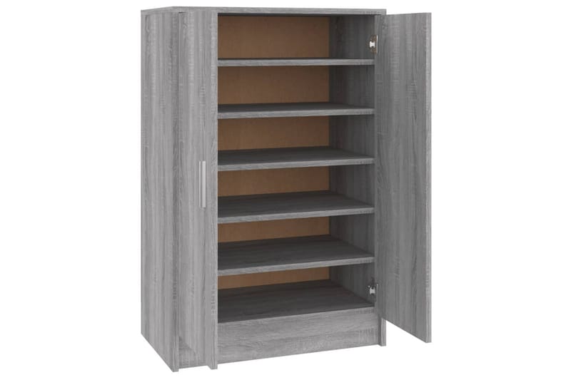 beBasic Skohylle grå sonoma 60x35x92 cm konstruert tre - GrÃ¥ - Oppbevaring - Skooppbevaring