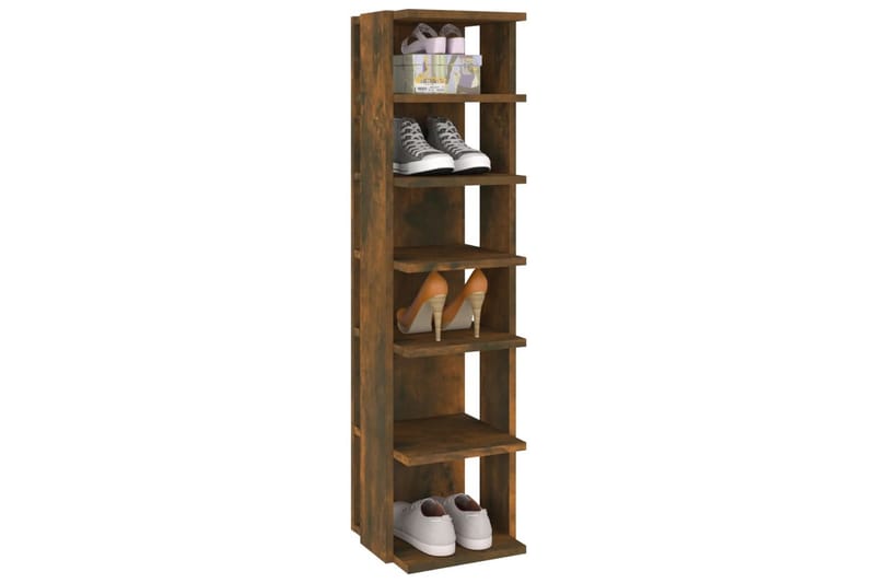 beBasic Skohylle røkt eik 25x27x102 cm konstruert tre - Brun - Oppbevaring - Skooppbevaring