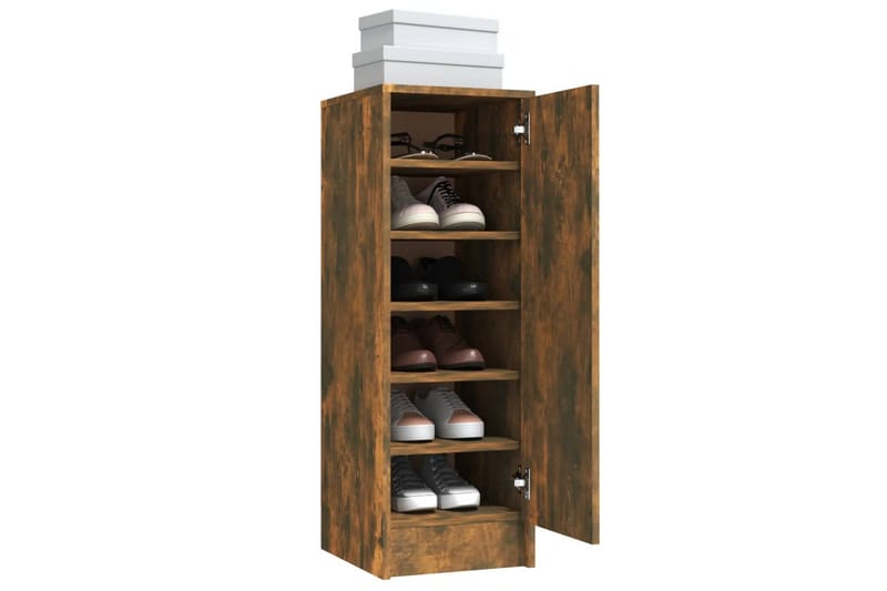 beBasic Skohylle røkt eik 32x35x92 cm konstruert tre - Brun - Oppbevaring - Skooppbevaring