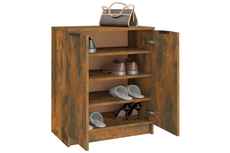 beBasic Skohylle røkt eik 59x35x70 cm konstruert tre - Brun - Oppbevaring - Skooppbevaring