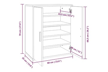 beBasic Skohylle røkt eik 60x35x70 cm konstruert tre - Brun - Oppbevaring - Skooppbevaring