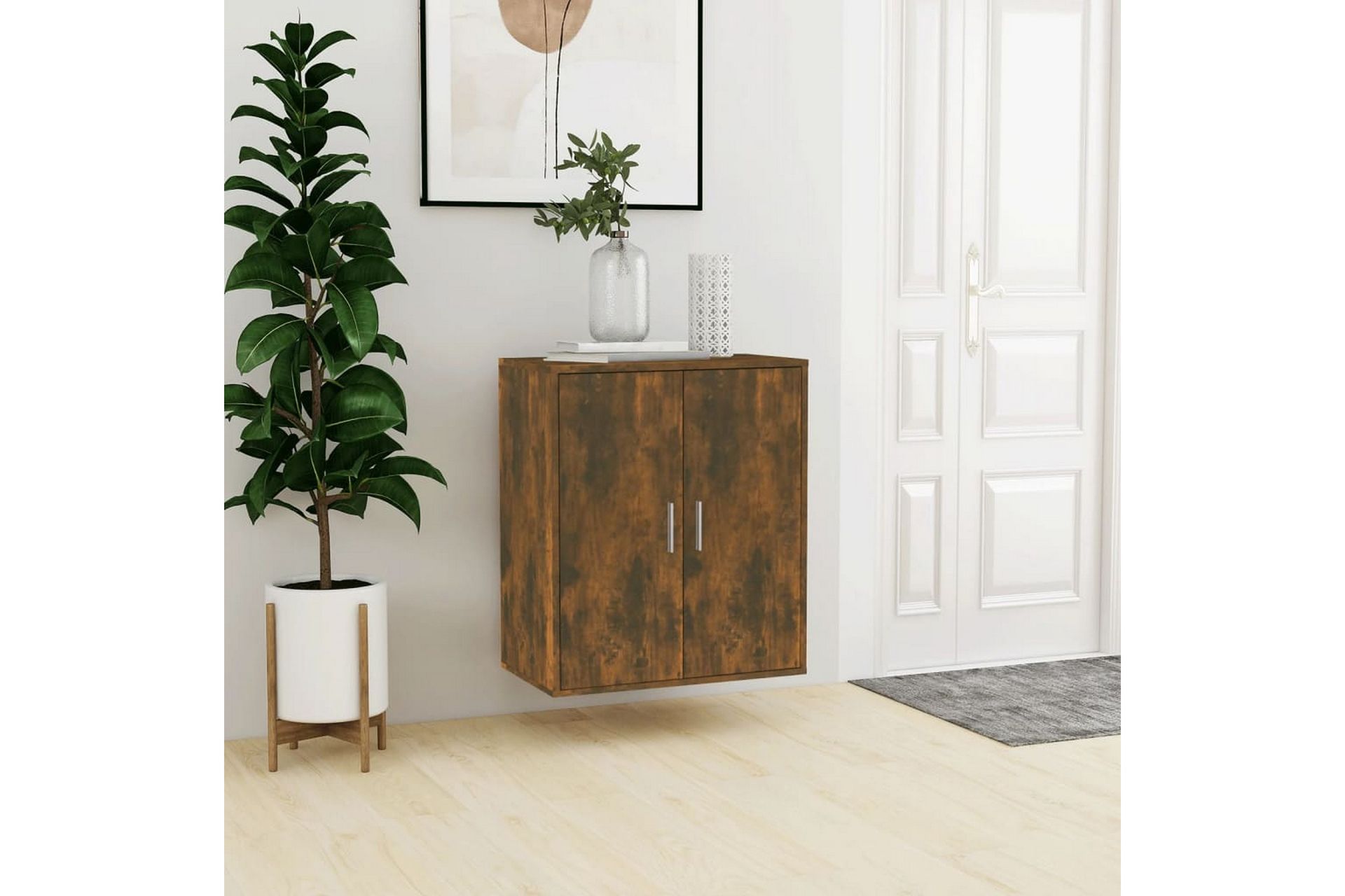 beBasic Skohylle røkt eik 60x35x70 cm konstruert tre - Brun - Oppbevaring - Skooppbevaring