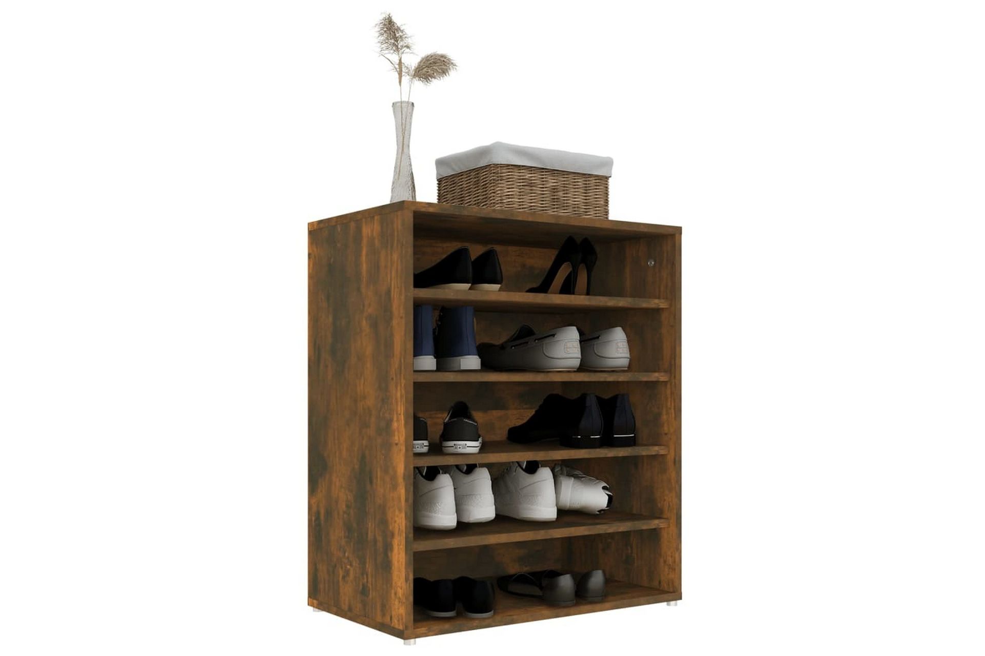 beBasic Skohylle røkt eik 60x35x70 cm konstruert tre - Brun - Oppbevaring - Skooppbevaring