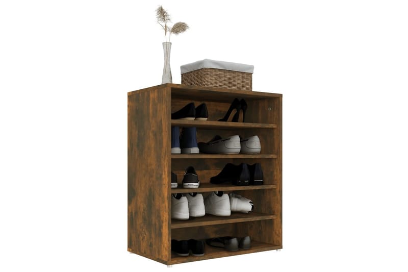 beBasic Skohylle røkt eik 60x35x70 cm konstruert tre - Brun - Oppbevaring - Skooppbevaring