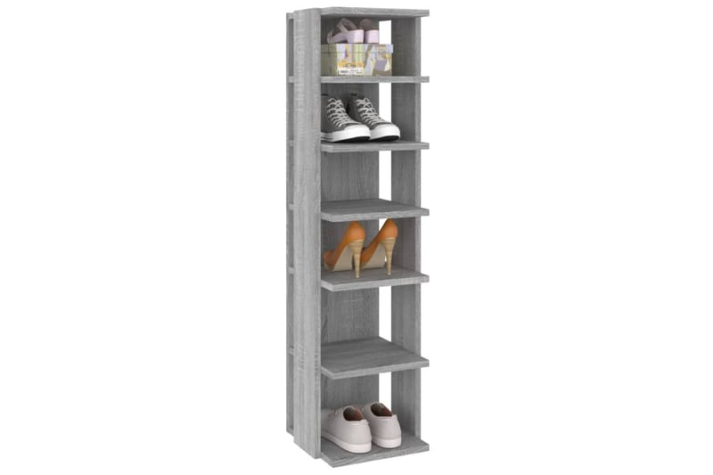 beBasic Skohyller 2 stk grå sonoma 25x27x102 cm konstruert tre - GrÃ¥ - Oppbevaring - Skooppbevaring
