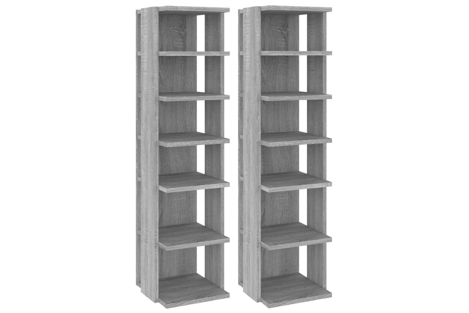 beBasic Skohyller 2 stk grå sonoma 25x27x102 cm konstruert tre - GrÃ¥ - Oppbevaring - Skooppbevaring