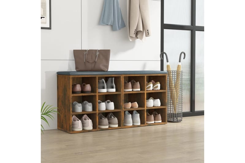 beBasic Skoskap 2 stk røkt eik 52,5x30x50 cm - Brun - Oppbevaring - Skooppbevaring - Skoskap