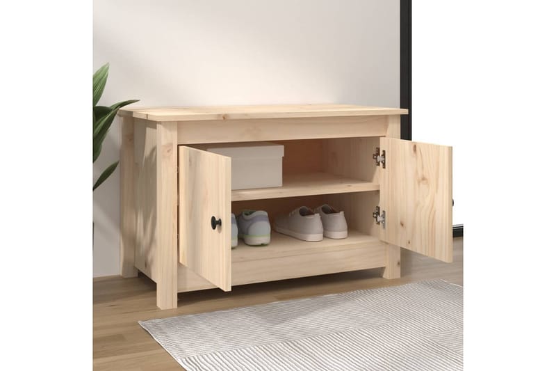 beBasic Skoskap 70x38x45,5 cm heltre furu - Brun - Oppbevaring - Skooppbevaring - Skoskap