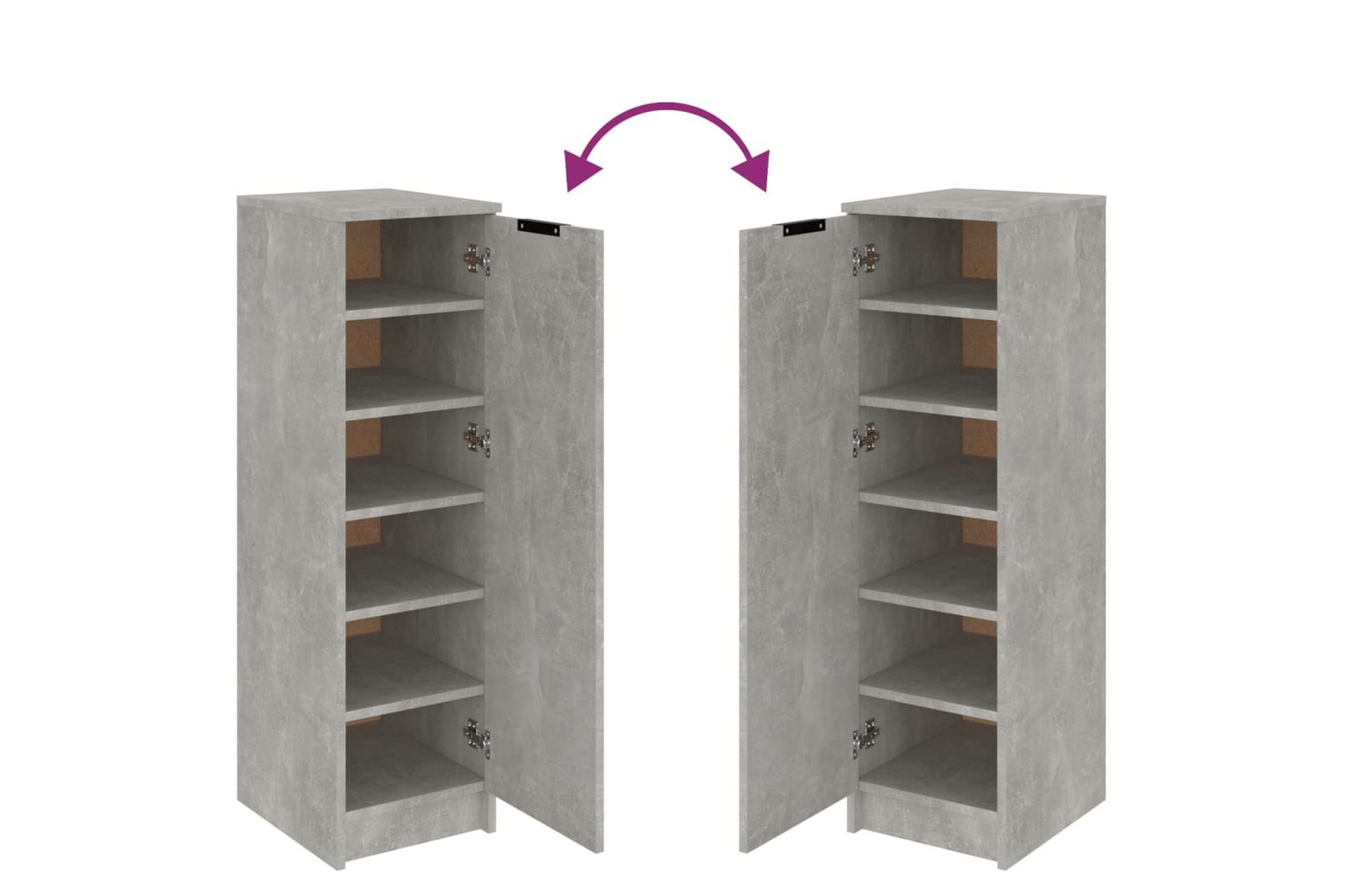 beBasic Skoskap betonggrå 30x35x100 cm konstruert tre - GrÃ¥ - Oppbevaring - Skooppbevaring - Skoskap