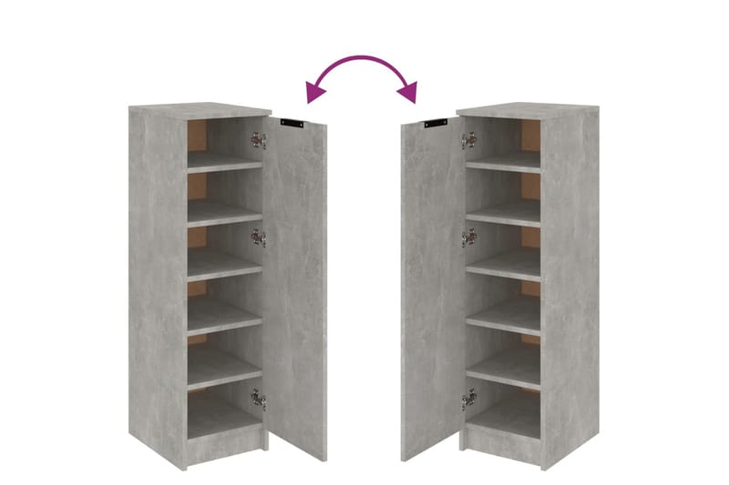 beBasic Skoskap betonggrå 30x35x100 cm konstruert tre - GrÃ¥ - Skoskap - Gangoppbevaring - Skooppbevaring