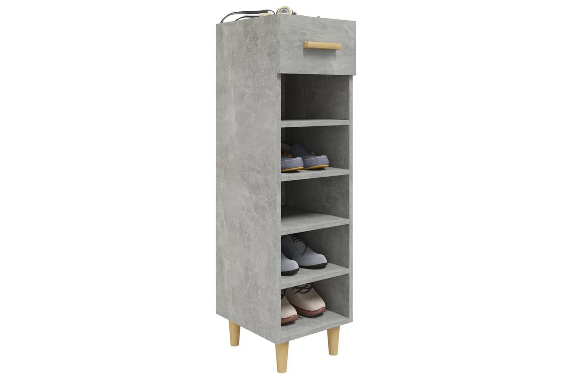 beBasic Skoskap betonggrå 30x35x105 cm konstruert tre - GrÃ¥ - Oppbevaring - Skooppbevaring - Skoskap