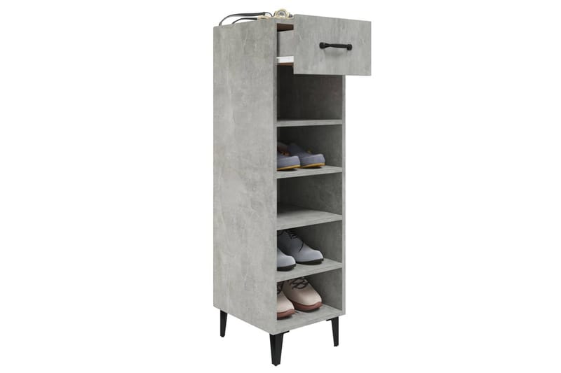 beBasic Skoskap betonggrå 30x35x105 cm konstruert tre - GrÃ¥ - Oppbevaring - Skooppbevaring - Skoskap