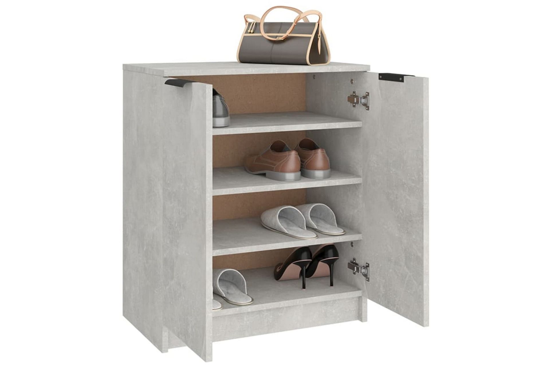 beBasic Skoskap betonggrå 59x35x70 cm konstruert tre - GrÃ¥ - Oppbevaring - Skooppbevaring - Skoskap