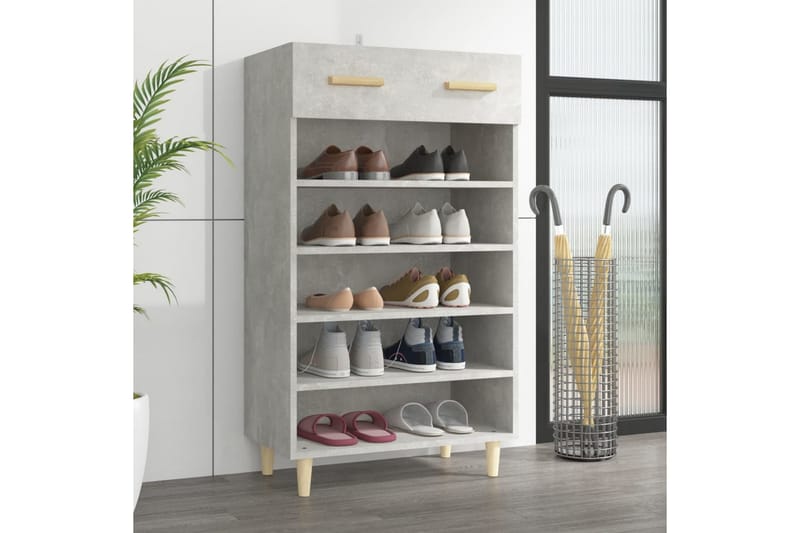 beBasic Skoskap betonggrå 60x35x105 cm konstruert tre - GrÃ¥ - Oppbevaring - Skooppbevaring - Skoskap