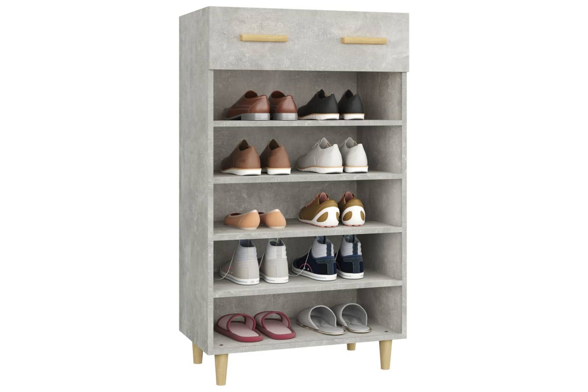 beBasic Skoskap betonggrå 60x35x105 cm konstruert tre - GrÃ¥ - Oppbevaring - Skooppbevaring - Skoskap