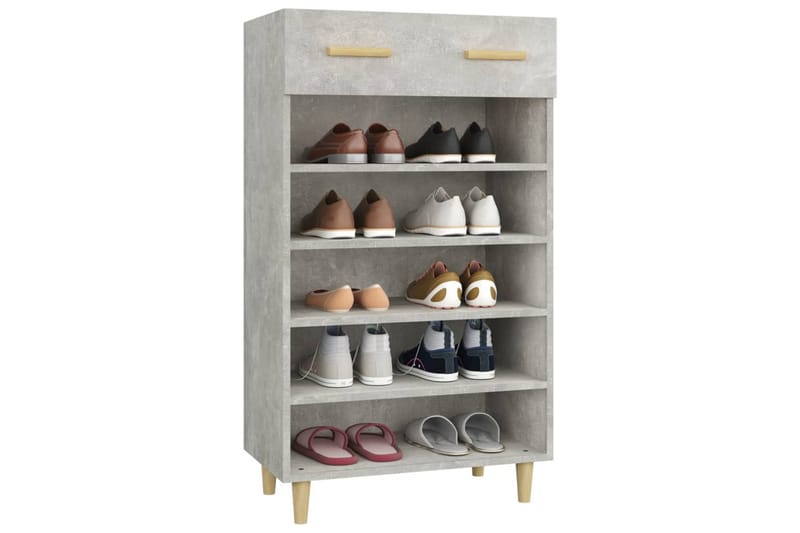 beBasic Skoskap betonggrå 60x35x105 cm konstruert tre - GrÃ¥ - Oppbevaring - Skooppbevaring - Skoskap