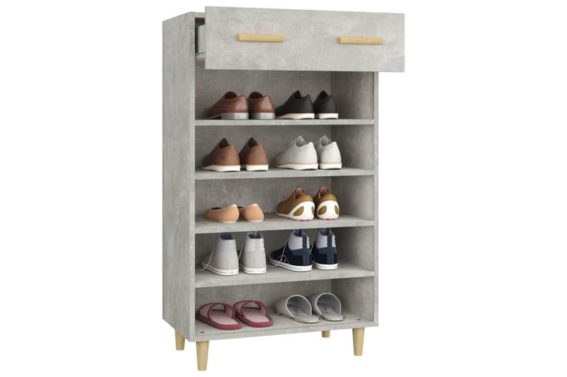 beBasic Skoskap betonggrå 60x35x105 cm konstruert tre - GrÃ¥ - Oppbevaring - Skooppbevaring - Skoskap