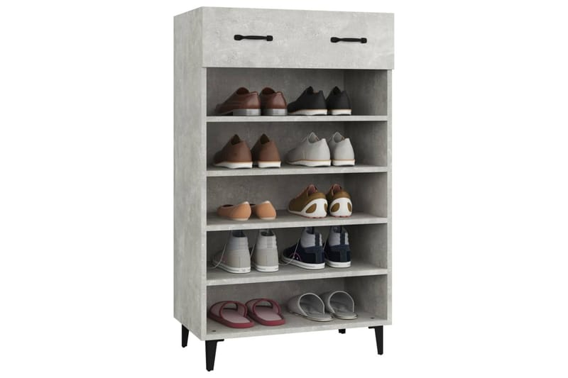beBasic Skoskap betonggrå 60x35x105 cm konstruert tre - GrÃ¥ - Oppbevaring - Skooppbevaring - Skoskap
